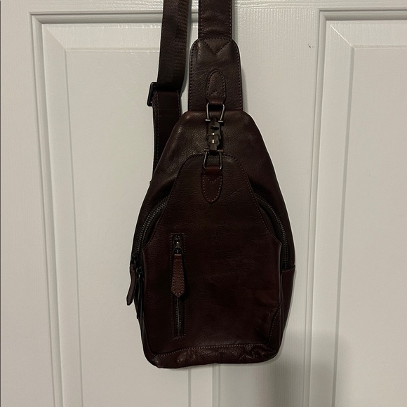Brown Leather Sling Bag - Like New! - Picture 6 of 8